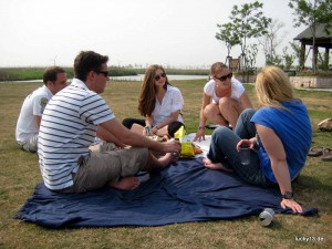 Geburtstagspicknick im "Wetland-Park" auf Chongming